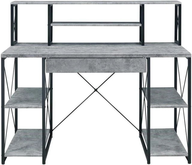 Alt view image 7 of 7 - Acme Furniture Amiel Modern Wood Computer Desk with Storage Drawer and Open Shelves - Versatile and Spacious