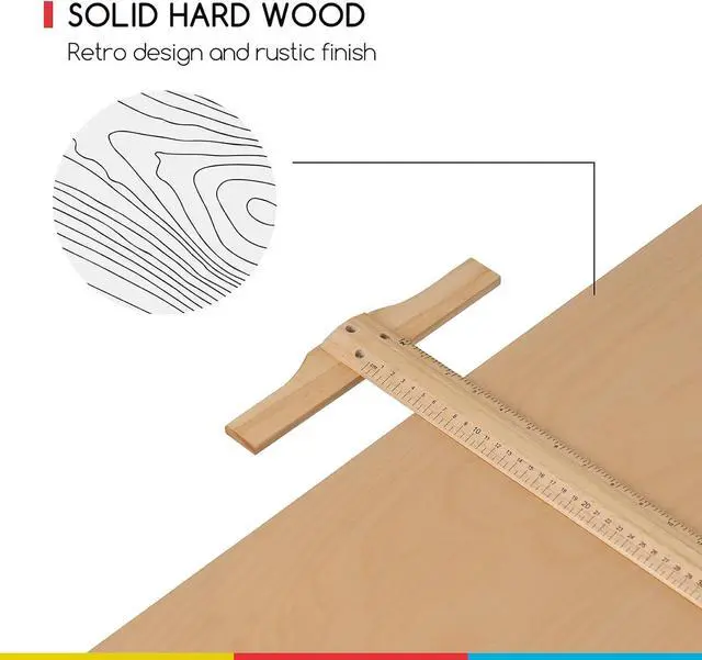 Alt view image 5 of 6 - MEEDEN Wood Drafting Table & Stool Set,Artist Stool and Craft Table with Adjustable Height,Tiltable Tabletop for Artwork, Graphic Design, Reading, Writing