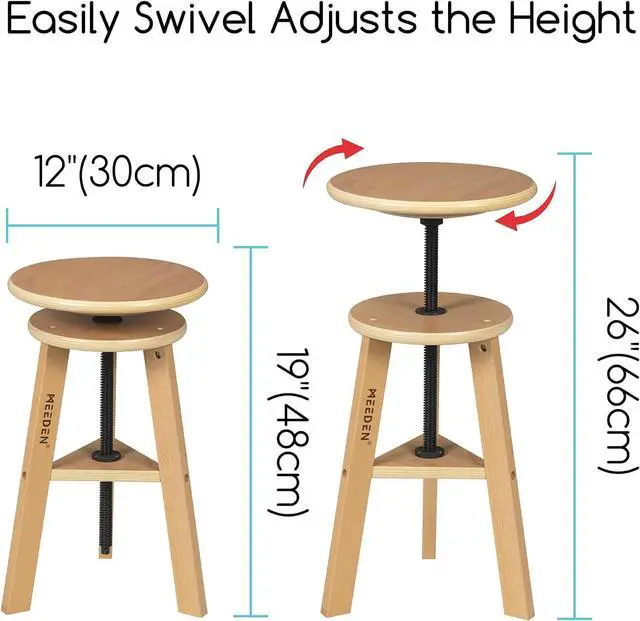 Alt view image 6 of 6 - MEEDEN Wood Drafting Table & Stool Set,Artist Stool and Craft Table with Adjustable Height,Tiltable Tabletop for Artwork, Graphic Design, Reading, Writing