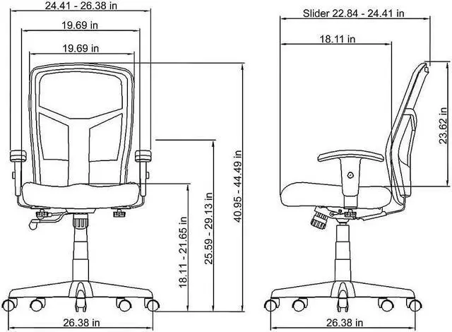 Alt view image 4 of 7 - Lorell ErgoMesh Executive Swivel Chair, High-Back, Black