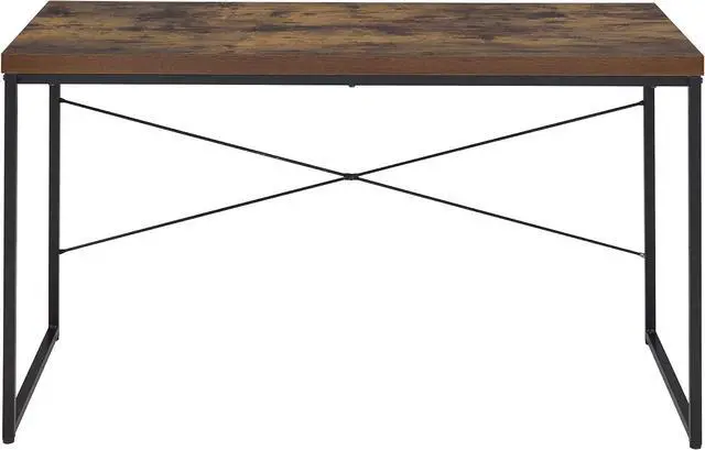 Alt view image 4 of 7 - Acme Bob Rectangular Wooden Top Home Office Desk in Weathered Oak