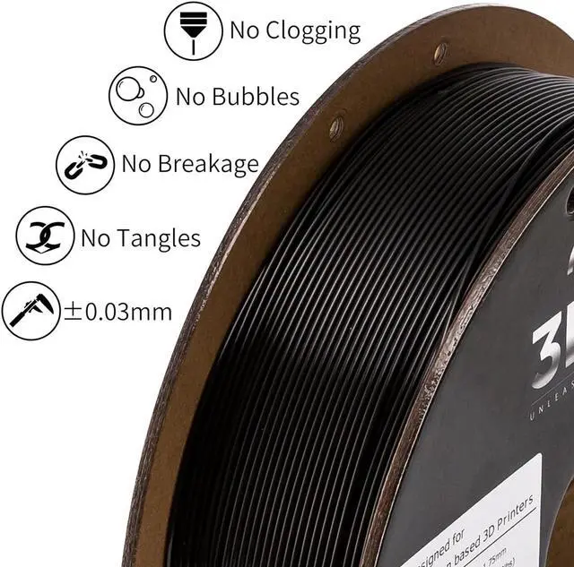 Alt view image 6 of 7 - INLAND Micro Center PLA+ 3D Printing Filament 1.75mm - PLA Pro Dimensional Accuracy +/- 0.03 mm - 1kg Cardboard Spool (2.2 lbs) (2 Pack Black & White, 1.75mm)