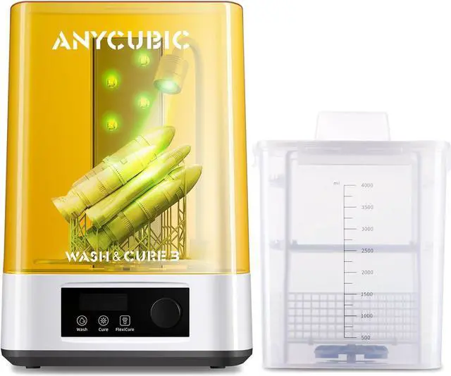 Main image of ANYCUBIC Wash and Cure 3, Upgraded Volume 2 in 1 Wash and Cure Station, with Gooseneck Lights, for Mars Anycubic Photon Mono 4 K 2 LCD SLA DLP 3D Printer, Washing Size of 165 x 100 x180 mm