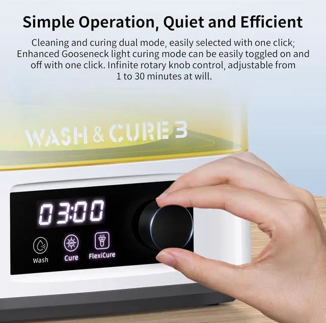 Alt view image 5 of 7 - ANYCUBIC Wash and Cure 3, Upgraded Volume 2 in 1 Wash and Cure Station, with Gooseneck Lights, for Mars Anycubic Photon Mono 4 K 2 LCD SLA DLP 3D Printer, Washing Size of 165 x 100 x180 mm