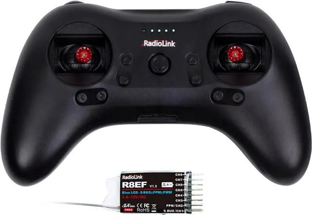 Main image of Radiolink T8S 8 Channels 2.4GHz RC Transmitter and Receiver R8EF RX, Remote and Controller Built-in Rechargeable Battery for Quad/Airplane/Car/Boat and More (Mode 2 Left Hand)