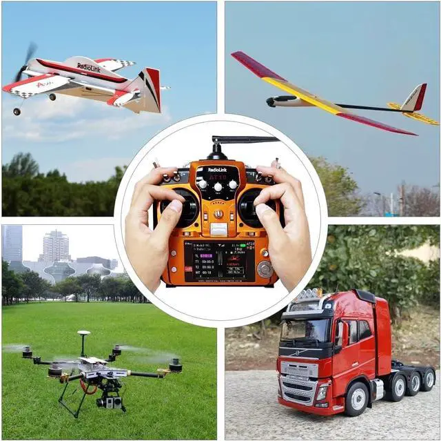 Alt view image 6 of 7 - Radiolink AT10II 12 Channels RC Transmitter and Receiver R12DS 2.4GHz Radio Remote, Voltage Telemetry for RC Airplane, FPV Racing Drone, Quad, Helicopter, Car and Boat (Mode 2 Left-Hand Throttle)
