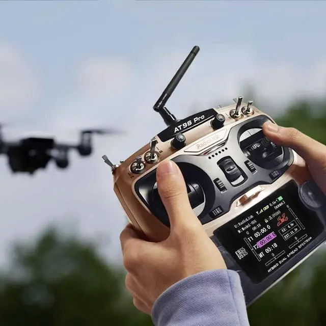 Alt view image 6 of 7 - Radiolink AT9S Pro 10/12 Channels 2.4GHz RC Transmitter and Receiver R9DS Radio Remote Long Range Control for FPV Racing Drone/Quad/Airplane and More (Mode 2 Left Hand)