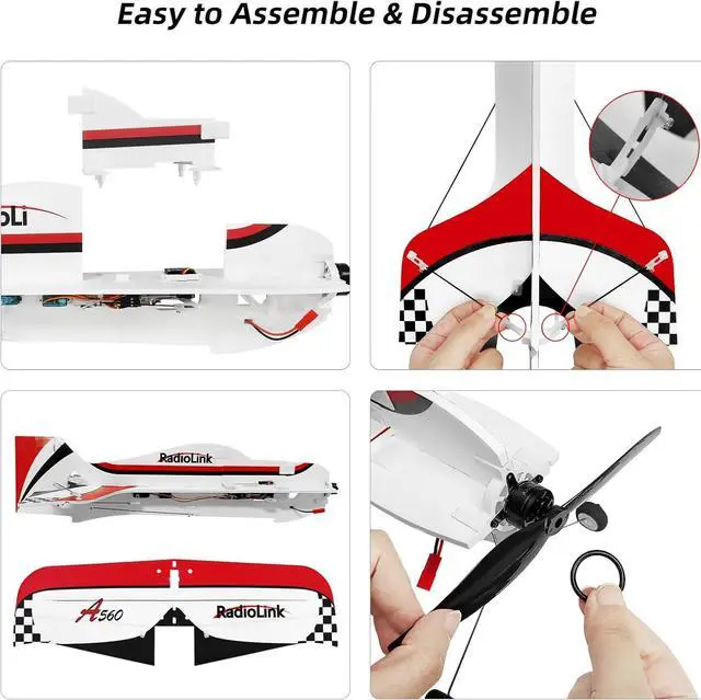Alt view image 5 of 7 - Radiolink A560 Plug & Play (PNP) 3D RC Airplane with Gyro 6 Flight Modes | 580mm Wingspan 4CH Gyro Byme-A Flight Controller, Brushless Motor&ESC for Beginner (No Radio/Receiver/Charger)