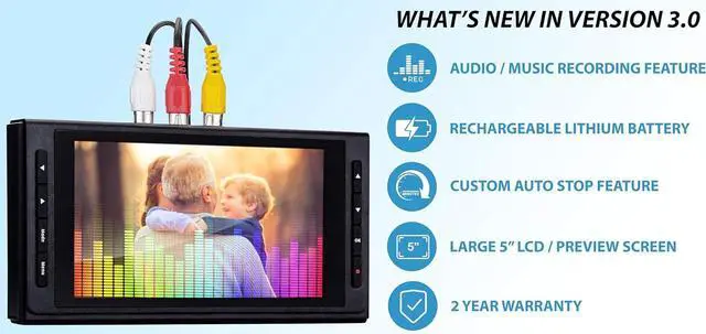 Alt view image 5 of 6 - Video to Digital Converter 3.0 (Third Generation) - Record Video & Audio from VCR's, VHS, AV, RCA, Hi8, Camcorder, DVD, Turntables, Cassette Tapes [Requires Working VCR/Camcorder & Tapes]