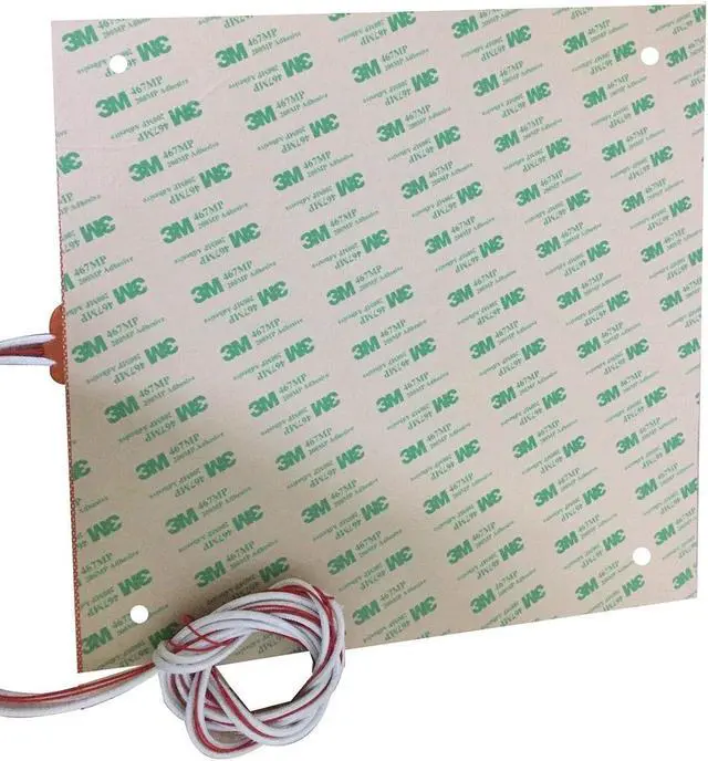 Alt view image 3 of 3 - USA Material CR10 S4 Silicone Heater Pad 400 x 400mm for CR-10 S4 3D Printer Bed w/Screw Holes, Adhesive Backing + Sensor (120V)