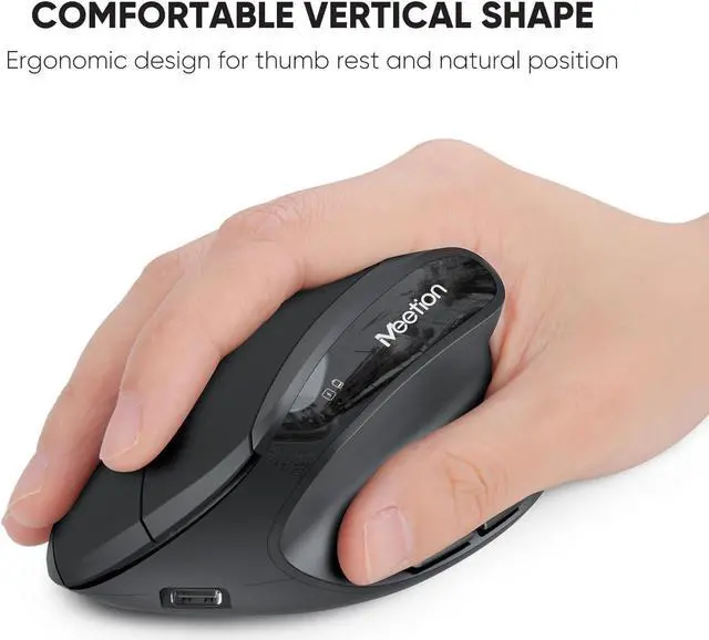 Alt view image 7 of 7 - Ergonomic Wireless Keyboard and Mouse, Ergo Keyboard with Vertical Mouse, Split Cushioned Wrist Palm Rest, Natural Typing, Rechargeable, Full Size, Windows/Mac/Computer/Laptop, Black DirectorC