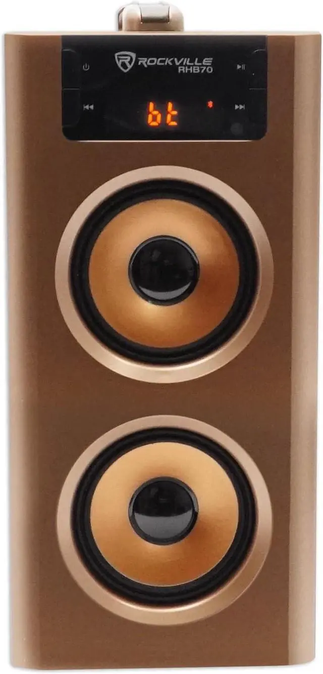 Alt view image 4 of 7 - Rockville RHB70 Home Theater Compact Powered Speaker System, Bluetooth/USB/SD/FM, 4" Subwoofer, 2.1 Channel, 100W Peak, Cherry Wood Finish, for Home Entertainment