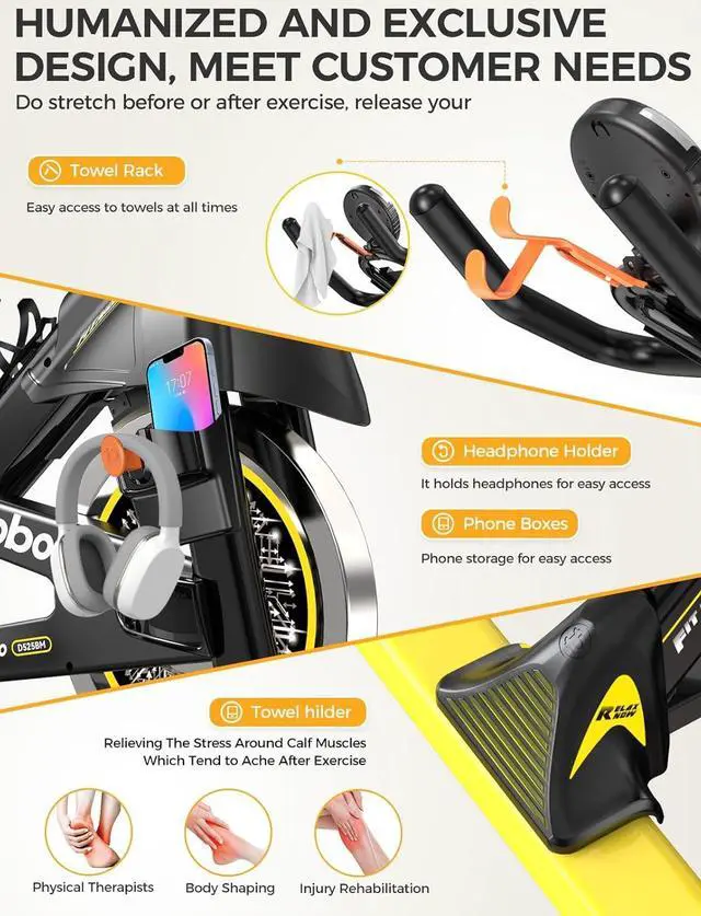 Alt view image 2 of 7 - pooboo Exercise Bike, Adjustable Magnetic/Brake Pad Resistance Silent Belt Drive, Indoor Cycling Bike for Home Cardio, Fitness Stationary Bike with 350lbs/300lbs Weight Capacity &Upgraded Version Seat