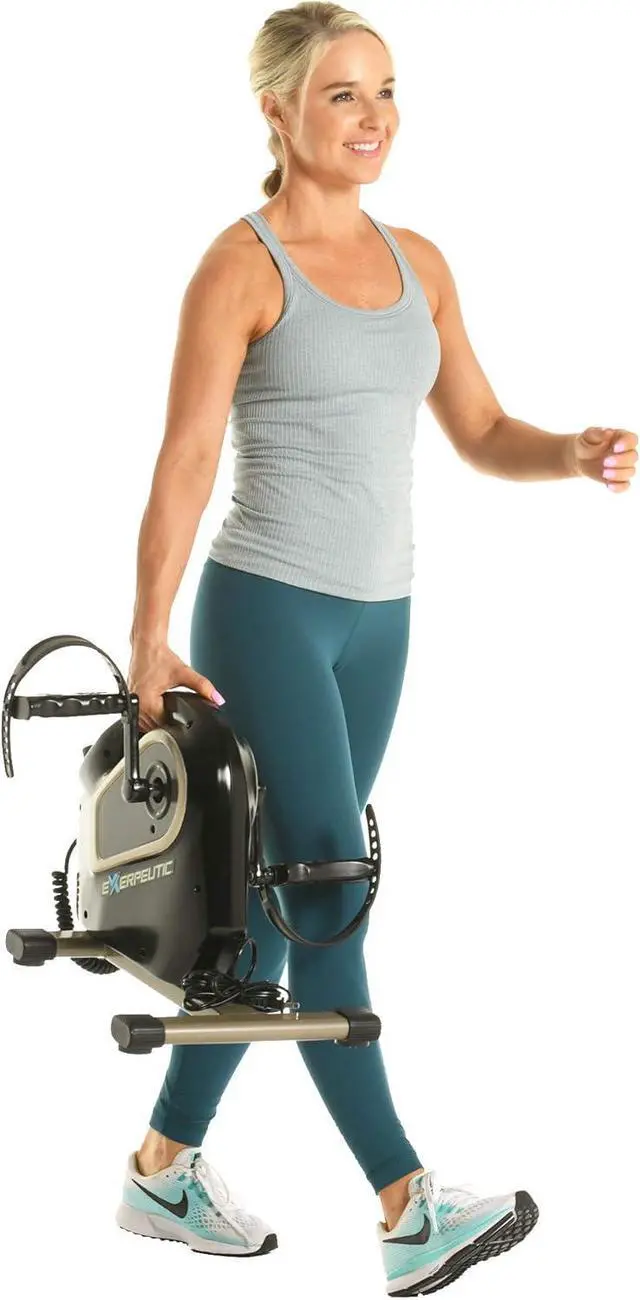 Alt view image 4 of 7 - Exerpeutic 2000M Motorized Under Desk Exercise Bike - Electric Legs and Arms Pedal Exerciser - Fitness Equipment for Home Use - Remote Work Office Accessory - Black