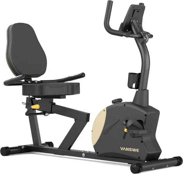 Main image of VANSWE Recumbent Exercise Bike, Recumbent Stationary Bikes for Home 400 LBS Weight Capacity, Exercise Bike for Home Seniors with Smart App and Bluetooth Connectivity, LED Display, Pulse Handle