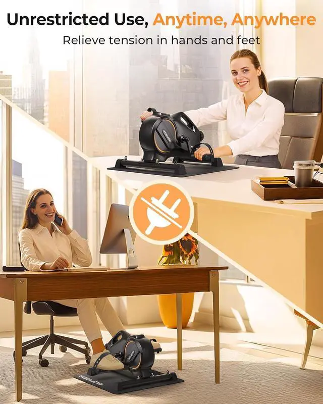 Alt view image 2 of 7 - YOSUDA Under Desk Bike Pedal Exerciser - Magnetic Mini Exercise Bike for Arm/Leg Exercise, Desk Pedal Bike for Home/Office Workout