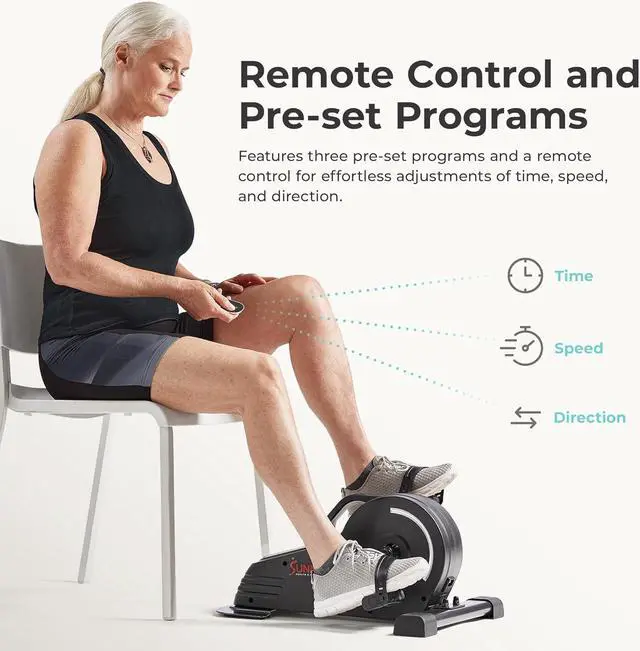 Alt view image 5 of 6 - Sunny Health & Fitness Dual Function Under Desk Pedal Exerciser, Portable Indoor Cardio Mini Bike at Home, Arm/Leg Cycle for Seniors, Optional Magnetic, Motorized & Free SunnyFit App Bluetooth Connect