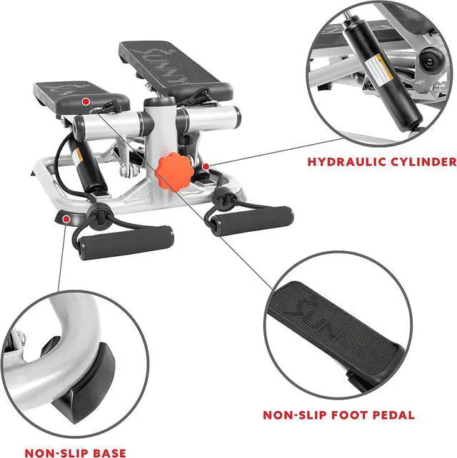Alt view image 4 of 7 - Sunny Health & Fitness Mini Steppers for Exercise at Home, Stair Step Workout Machine, Full Body Cardio Equipment, with Optional Free SunnyFit App Connection and Resistance Band