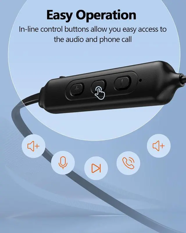 Alt view image 7 of 7 - NANAMI Earbuds, Update Bluetooth Wireless Headphones, IPX7 Waterproof, in-Ear Earphones with Mic, Magnetic Neckband, HiFi Stereo Deep Bass Noise Cancellation Headsets,18 Hours Playtime for Gym,Sports