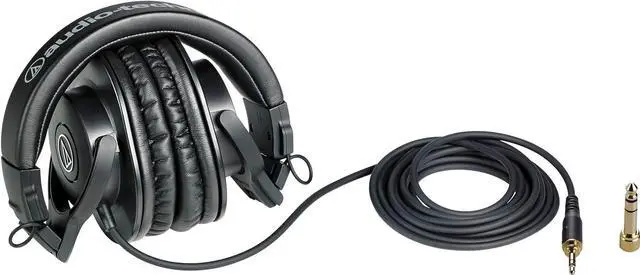 Alt view image 3 of 4 - Audio-Technica ATH-M30x Professional Studio Monitor Headphones, Black