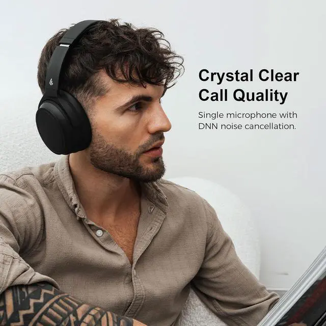 Alt view image 5 of 7 - Edifier WH700NB Wireless Active Noise Cancellation Over-Ear Headphones, Bluetooth 5.3 Foldable Lightweight Headset, Dual Device Connection, 68-Hour Battery Life, for Travel, Home Office - Black