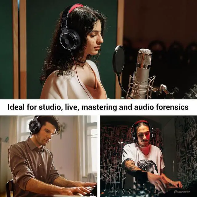 Alt view image 6 of 7 - OneOdio Pro-10 Over Ear Wired Headphones for School Studio Monitor & Mixing DJ Stereo Headsets with 50mm Neodymium Drivers, 3.5mm/6.35mm Jack for AMP Computer Recording Phone Piano Guitar Laptop