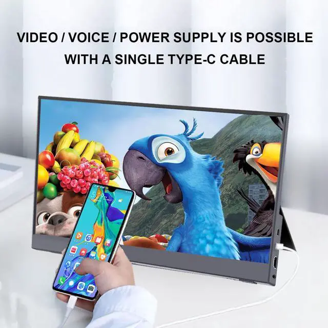 Alt view image 3 of 6 - Unew 15.6 inch Portable Monitor 1920x1080 Mobile Display Lightweight Thin Cover 60Hz IPS LCD Panel Type-C HDMI for Gaming Xbox Switch PS 5 4 Extra Second screen