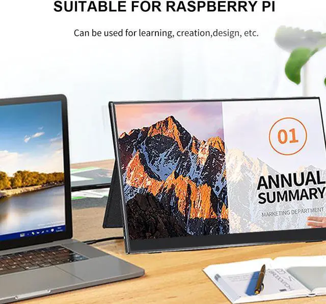 Alt view image 6 of 6 - Unew 15.6 inch Portable Monitor 1920x1080 Mobile Display Lightweight Thin Cover 60Hz IPS LCD Panel Type-C HDMI for Gaming Xbox Switch PS 5 4 Extra Second screen