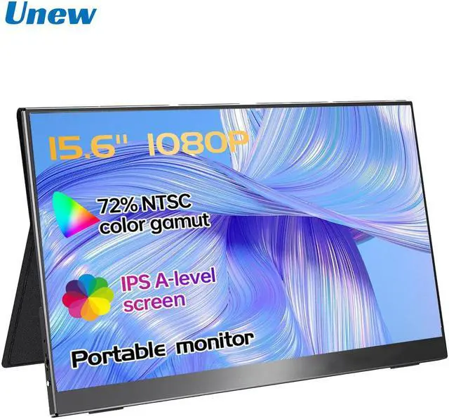 Main image of Unew 15.6 inch Portable Monitor 1920x1080 Mobile Display Lightweight Thin Cover 60Hz IPS LCD Panel Type-C HDMI for Gaming Xbox Switch PS 5 4 Extra Second screen