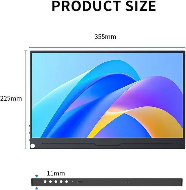 Alt view image 2 of 7 - Unew 15.6 inch 4K Ultra Clearscreen HD Portable Gaming Monitor Screen USB-C HDMI Compatible External for Xbox Switch PS 4 Laptop Phone Office Work Monitor Sceond Display