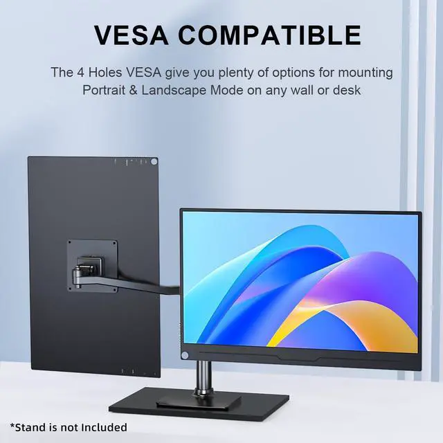 Alt view image 7 of 7 - Unew 15.6 inch 4K Ultra Clearscreen HD Portable Gaming Monitor Screen USB-C HDMI Compatible External for Xbox Switch PS 4 Laptop Phone Office Work Monitor Sceond Display