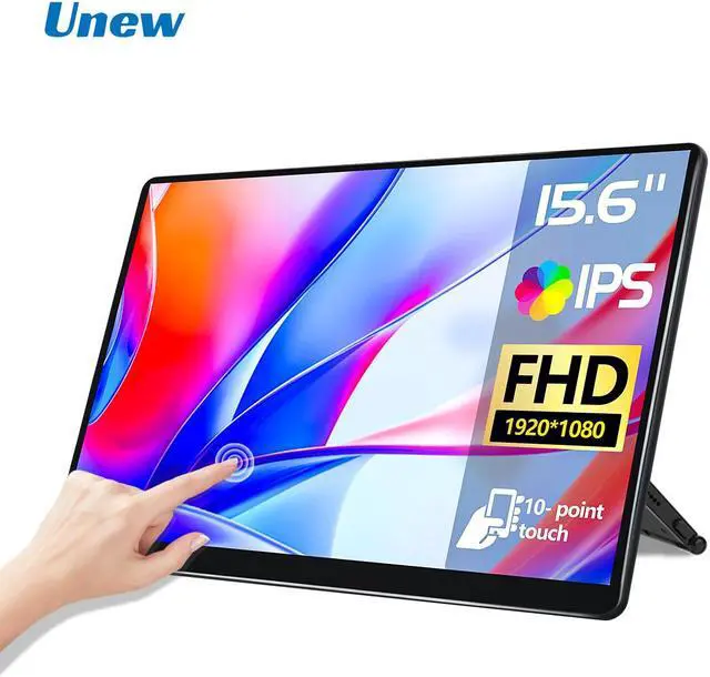 Main image of Unew 15.6 inch Touchscreen Portable Monitor 60Hz LCD 1080 IPS HDMI Gaming Monitor for Xbox Switch Laptop PS4 office Home Extra Display Monitor Type-C HDMI Connect