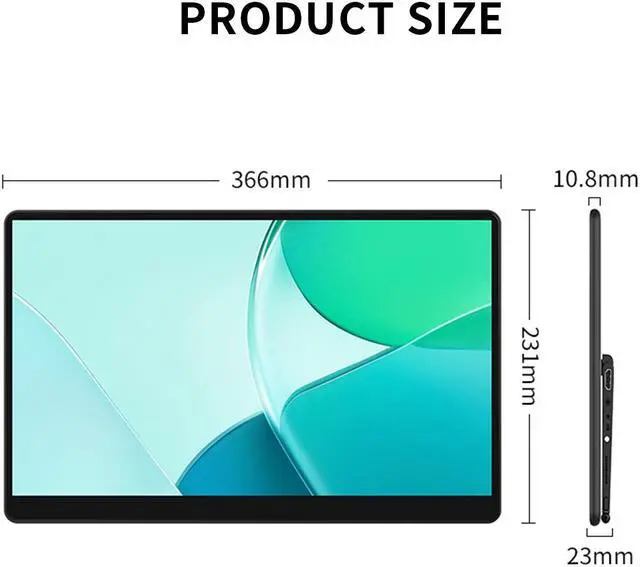 Alt view image 6 of 7 - Unew 15.6 inch Touchscreen Portable Monitor 60Hz LCD 1080 IPS HDMI Gaming Monitor for Xbox Switch Laptop PS4 office Home Extra Display Monitor Type-C HDMI Connect