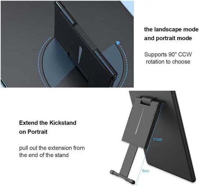 Alt view image 5 of 7 - Unew 15.6 inch Touchscreen Portable Monitor 60Hz LCD 1080 IPS HDMI Gaming Monitor for Xbox Switch Laptop PS4 office Home Extra Display Monitor Type-C HDMI Connect