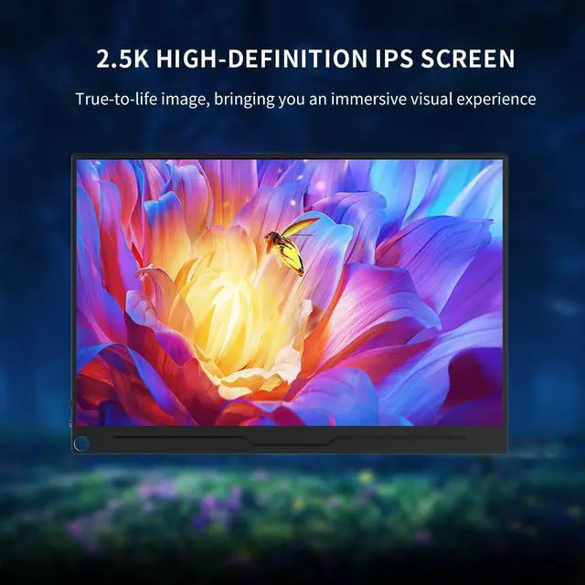 Alt view image 7 of 7 - Unew 13.3 inch 2560x1600 2.5K Monitor Portable Display External Screen USB-C Mini HDMI Type-C for Gaming Laptops PS3/PS4 Switch