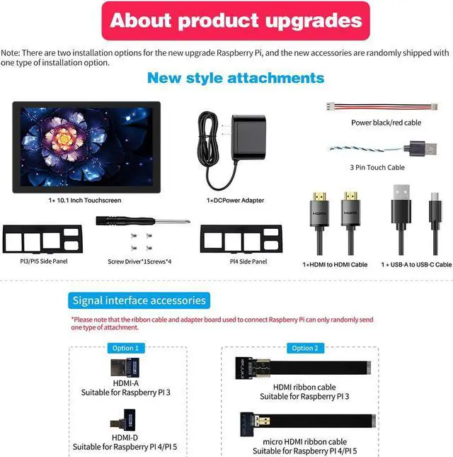 Alt view image 7 of 7 - Unew 10.1 inch Raspberry Pi Touchscreen Monitor 1280x800 HD IPS LCD Display Built-in 1 Fan and 2 Speakers Suit for Type-C USB HDMI Support Pi 5/4 Banana Orange Pi Kodi Windows