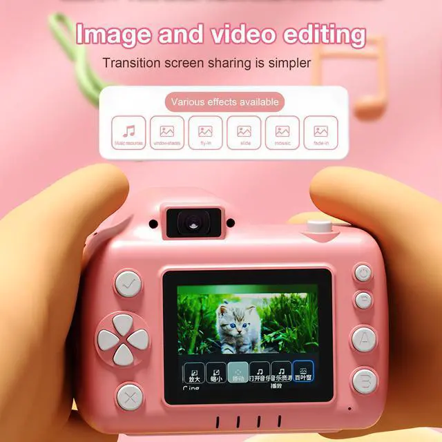 Alt view image 5 of 7 - Unew Cute Toys For Children, Digital Camera, Projector Video Recording With Storage Card 1080P Type-C Charging, Daily Vlog Toys For Kids