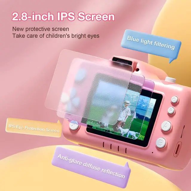 Alt view image 3 of 7 - Unew Cute Toys For Children, Digital Camera, Projector Video Recording With Storage Card 1080P Type-C Charging, Daily Vlog Toys For Kids