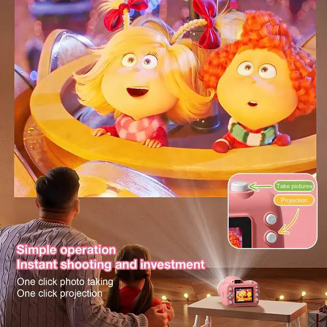 Alt view image 2 of 7 - Unew Cute Toys For Children, Digital Camera, Projector Video Recording With Storage Card 1080P Type-C Charging, Daily Vlog Toys For Kids