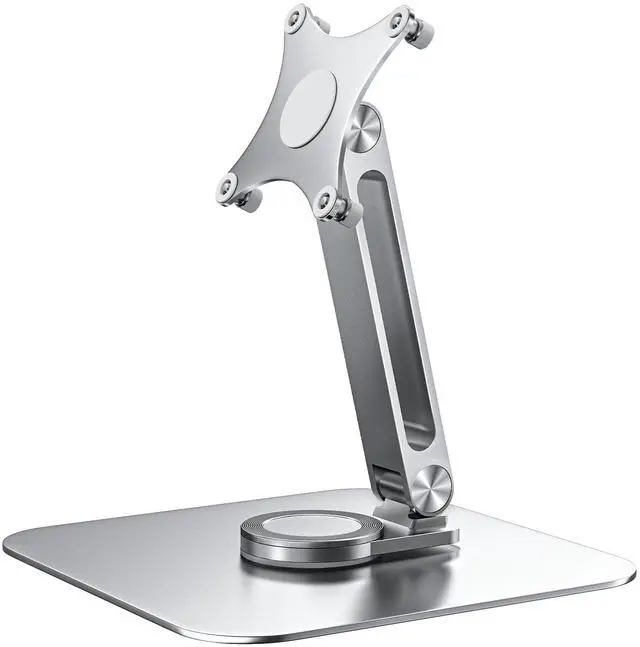 Alt view image 2 of 7 - Unew Portable Monitor Stand Aluminum Alloy Desktop 360 ° Rotation, VESA 75x75mm Suitable for 10~18.5 inch Monitor M4 Screws 5KG Load Capacity Ultra Stable Hold for Laptop Tablet Silver