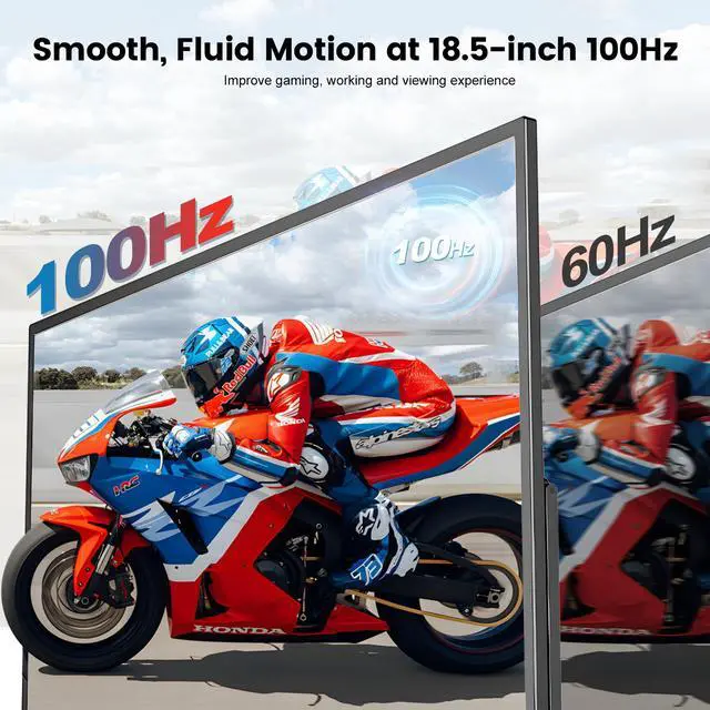 Alt view image 3 of 6 - Unew 18.5 inch 100Hz Gaming Monitor 1920x1080 IPS Portable Second Screen Display with Stand
