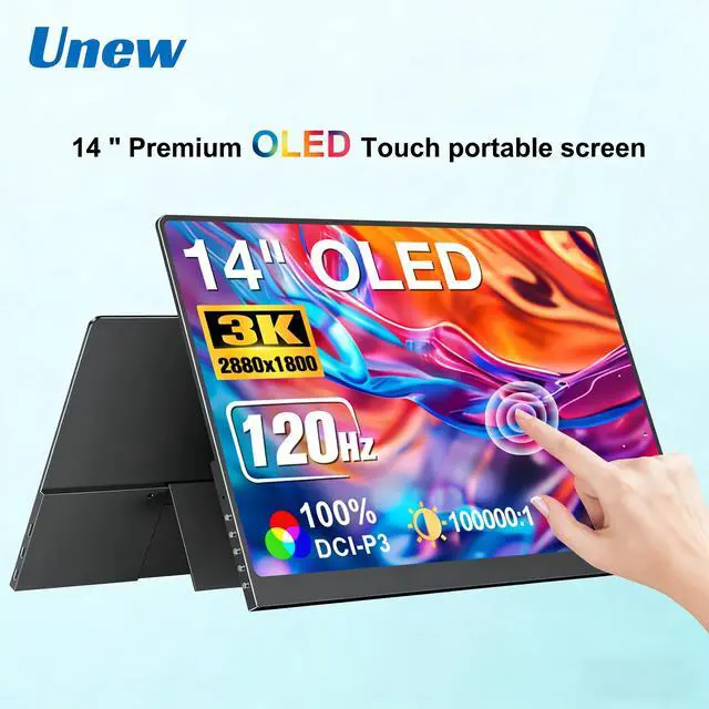 ほぼ新品 OLED モニター 14インチ 3K 120Hz Unew 14 inch Portable Monitor OLED 3K 120Hz 2880*1800 Low Blue