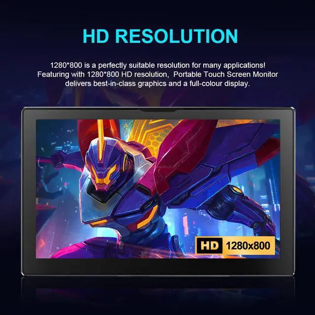 Alt view image 3 of 7 - 8 Inch 1280×800 IPS Touch Portable Monitor with HDMI TypeC Input for Laptop Switch Camera Gaming