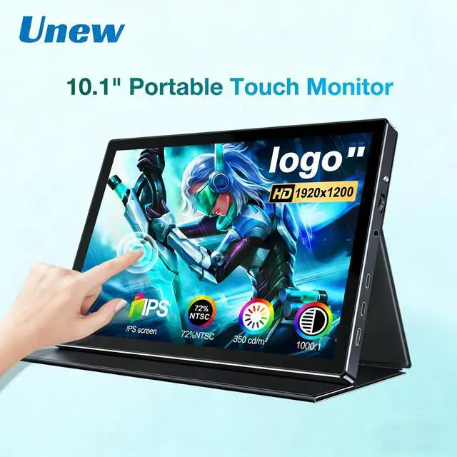 Main image of Unew 10.1 Inch 1920×1200 IPS Touch Portable Monitor, TypeC HDMI External Second Screen with Dual Speakers & VESA Mount