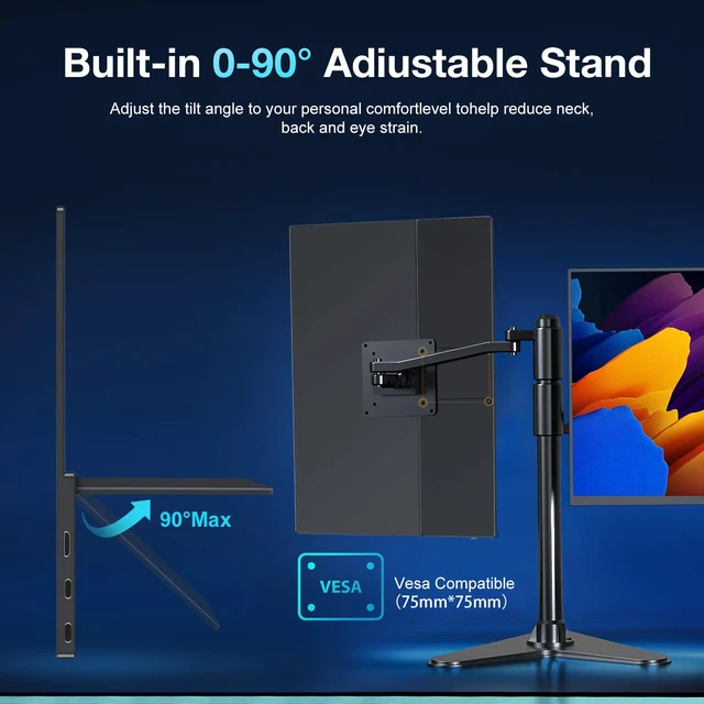 Alt view image 6 of 7 - Unew 15.6" OLED Portable Monitor 3.5K HDR 500 USB-C Mini HDMI Display