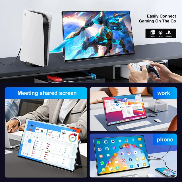 Alt view image 5 of 7 - Unew 15.6" OLED Portable Monitor 3.5K HDR 500 USB-C Mini HDMI Display