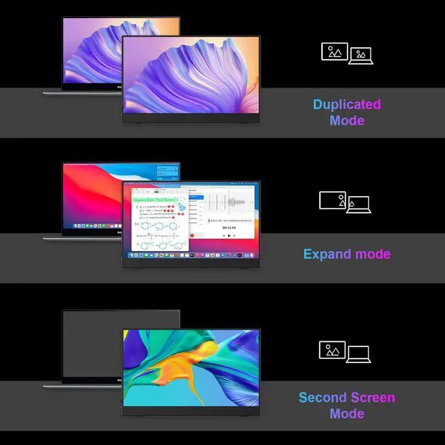Alt view image 5 of 7 - Unew 15.6 Inch 1080P IPS Touchscreen Portable Monitor with Type-C & Mini HDMI