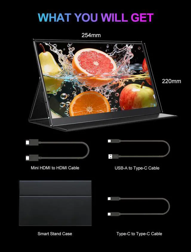 Alt view image 7 of 7 - Unew 15.6 Inch 1080P IPS Touchscreen Portable Monitor with Type-C & Mini HDMI