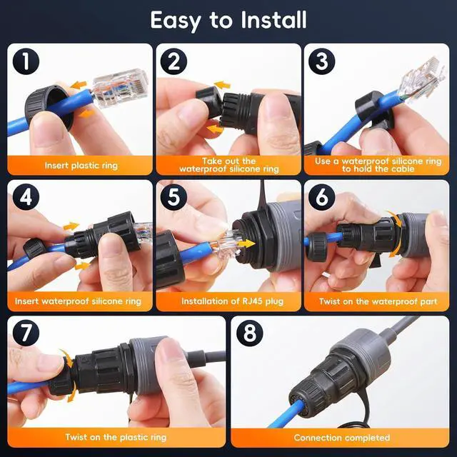 Alt view image 3 of 5 - Starlink Gen2 Ethernet Adapter, IP68 Waterproof RJ45 Network Cable