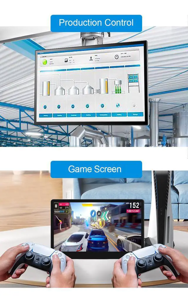 Alt view image 6 of 6 - 13.3 inch Touch Screen Monitor FHD 1920X1080 Suitable for Phone Laptop Inside Speaker Compatible with HDMI VGA USB Type-C